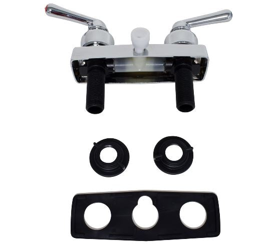 RV Marine Chrome 4" Shower Faucet Teacup Handles Mobile Home