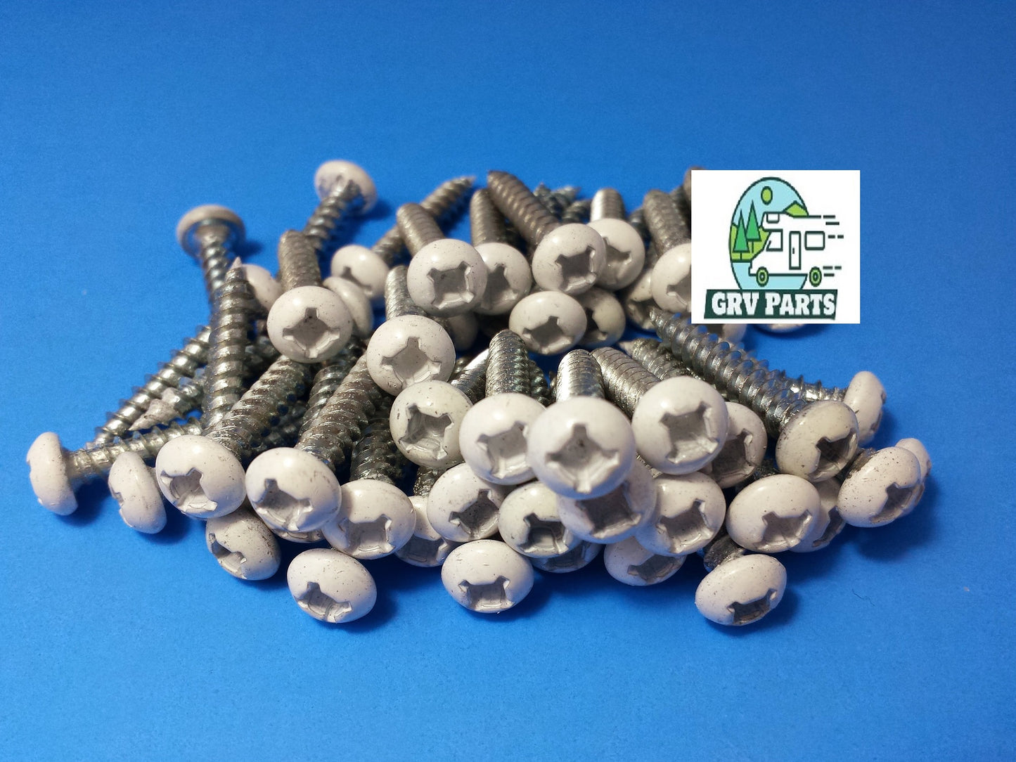 50 Polar White Square Head Screw Recess 8x1" For RV - Camper Interio - Exterior