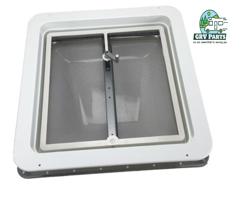 Heng's Industries Manual Opening Roof Vent 14 Inch x 14 Inch Without Fan White Lid