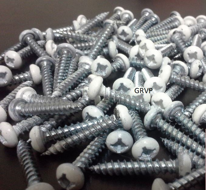 AP Products 012-PSQ50 W 8 x 1-1/4" White Pan Head Screw 50 Screws