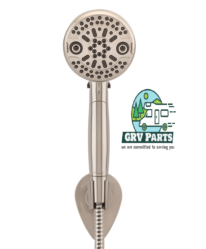 PowerFlow 87464 RV Shower Head - 72" Hose - 5 Function Spray Settings - Brushed Nickel