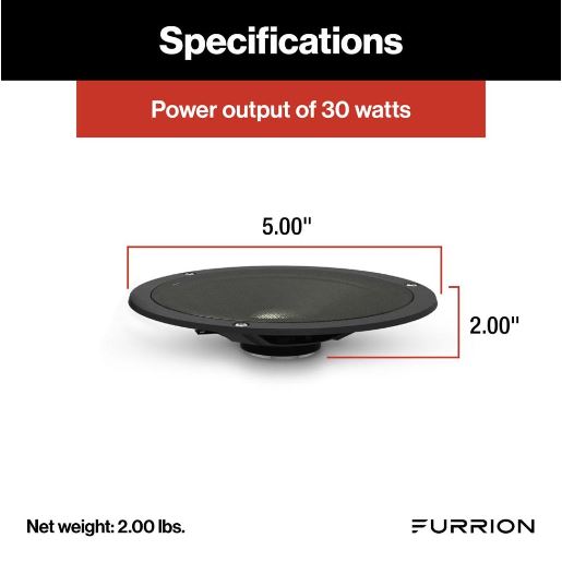 Furrion FMS5B Outdoor RV Speaker 5" Black  Outdoor Marine Woofer Single