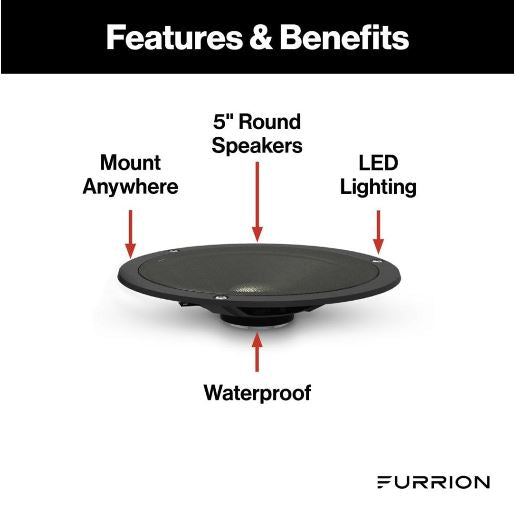 Furrion FMS5B Outdoor RV Speaker 5" Black  Outdoor Marine Woofer Single