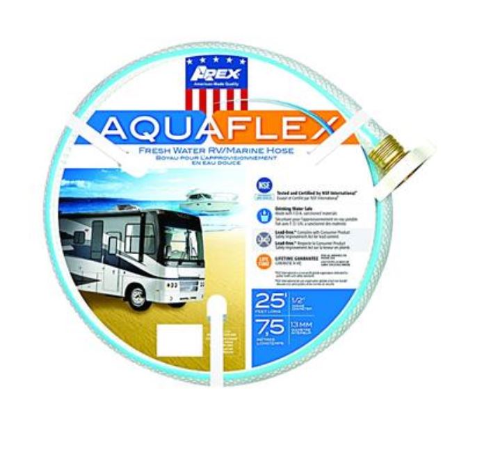 AQUAFLEX - Fresh Water Hose - 1/2 Inch Inside Diameter - 25 Foot Length -  FDA Sanctioned Material - Lead Free - With ThumThing