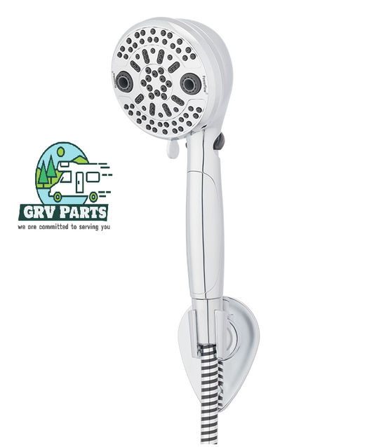 Oxygenics PowerFlow RV Handheld Shower Head With 72" Hose 1.8 GPM White With 5 Function Spray Settings - White