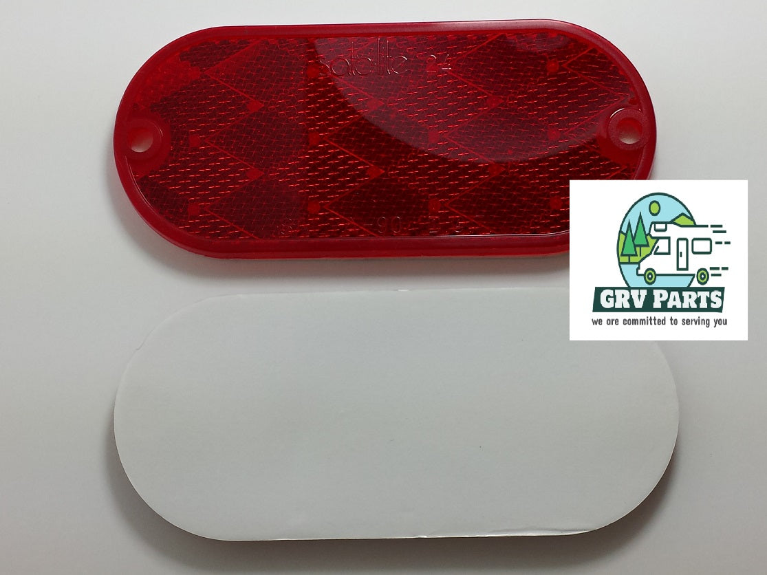 Red Reflectors With Mouting Holes and Adhesive For Auto- RV Motorhome - Trailer - Camper