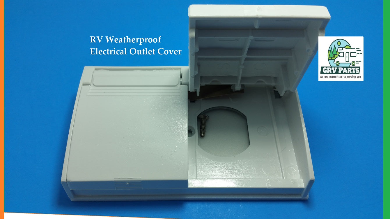 White RV Weatherproof Outlet Cover - For Exterior GFCI 120V Receptacle Cover New