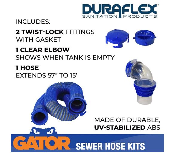 Duraflex 22005 Sewer Hose Gator 15 Foot Extended Length