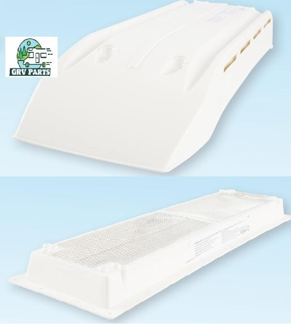 Universal RV Refrigerator Vent Base with Cap White Plastic Replacement