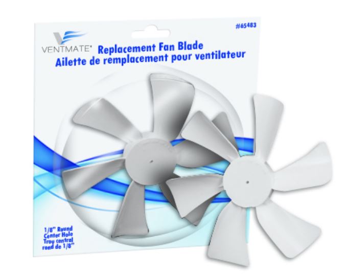 Bathroom Replacement Vent Fan 6 Blade Counterclockwise Round Bore