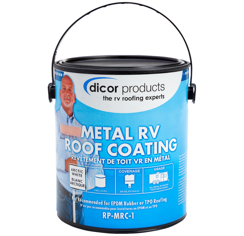 Roof Coating RP-MRC-1 White 1 Gallon Can To Protect And Beautify Metal/ Aluminum/ Steel And Previously Coated RV Roof