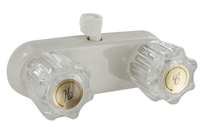 White 4" Shower Valve RV - Mobile - Camper - Marine - White