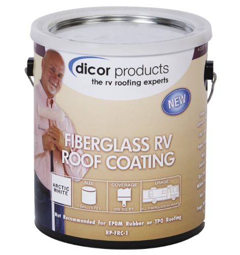 Dicor RP-FRC-1 Acrylic White Fiberglass Roof Coating System - 1 Gallon