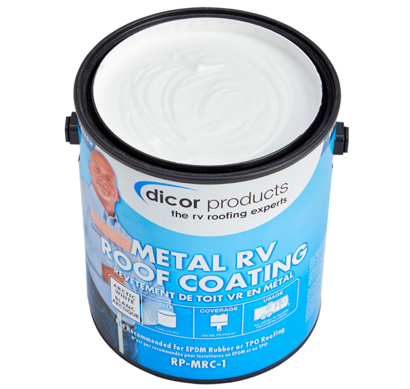 Roof Coating RP-MRC-1 White 1 Gallon Can To Protect And Beautify Metal/ Aluminum/ Steel And Previously Coated RV Roof