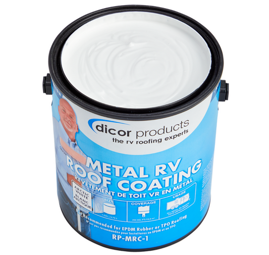 Roof Coating RP-MRC-1 White 1 Gallon Can To Protect And Beautify Metal/ Aluminum/ Steel And Previously Coated RV Roof