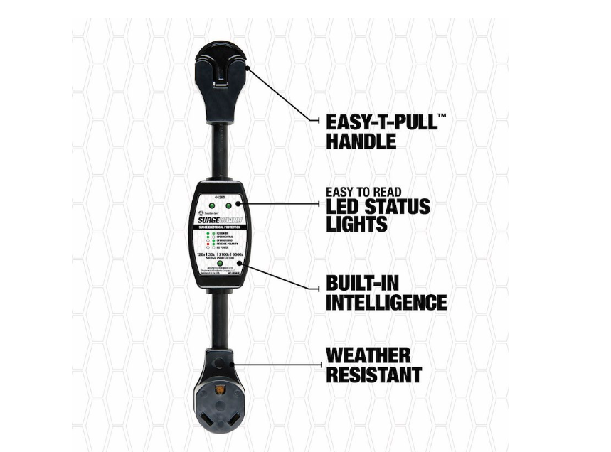 50 amp SouthWire Corp Surge Protector - Portable With Easy-T-Pull Handles.