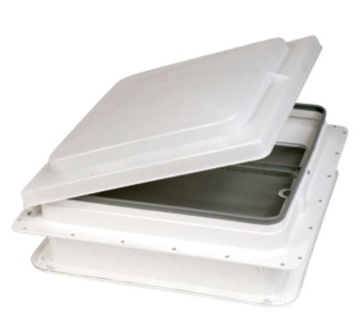 Heng's V074101-C1G2 14" x 14" Plastic Base Roof Vent White Screen -Smoke Lid