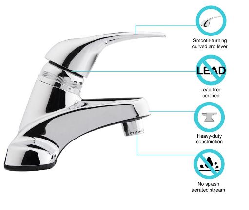 RV, Camper Dura Faucet PL100-CP Single Lever RV Lavatory Faucet Chrome